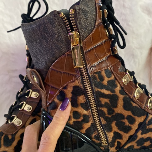 Khloe printed haircalf combat boot by Michael Kors - Picture 2 of 5